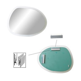 Hanah Home Aqua A342 Espejo de Cristal Templado 75x55 cm